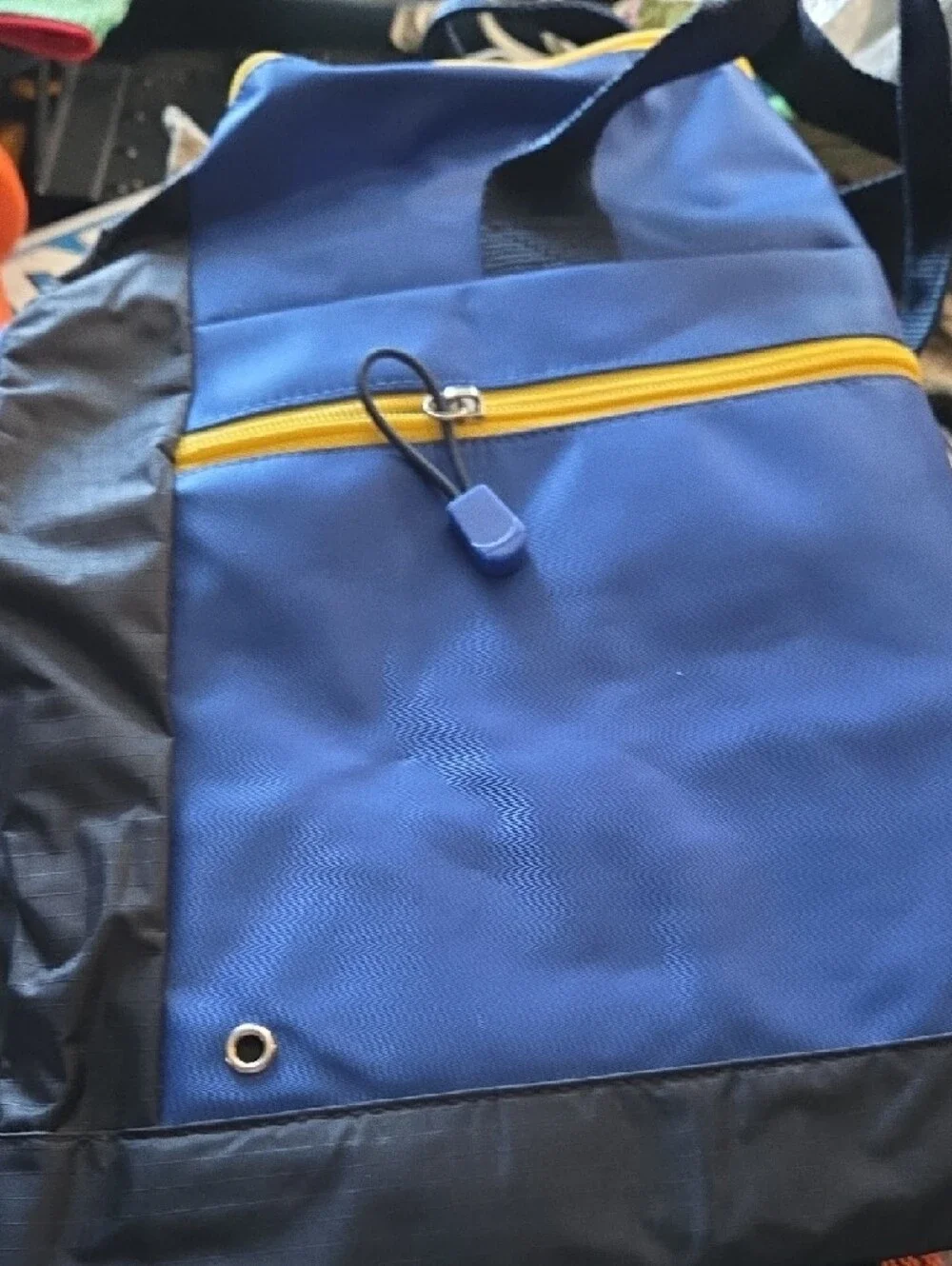 Nautica Duffle Bag Gym Boat Overnight Tote Navy With Yellow Trim Cruise Wear.New